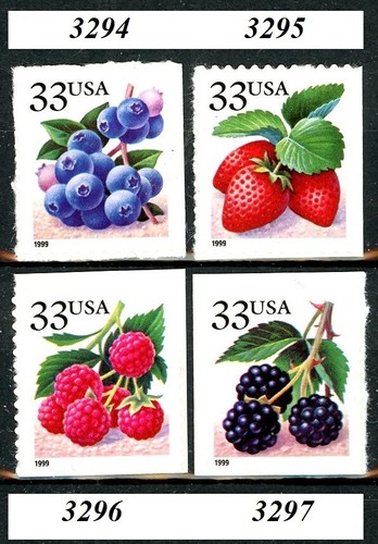FRUCHTBEEREN Komplettsatz 4 MNH aus 20er-Scheibe Scott's 3294 3295 3296 & 3297 - Bild 1 von 2