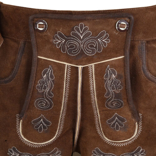 Trachtenlederhose Kurz mit Gürtel Herren Oktoberfest Tracht Hose Trachtenhose - Bild 24 von 25