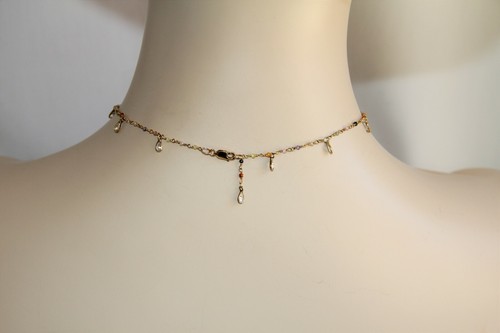 14 kt Gold Plated Chain Necklace with Swarovski Crystals. Gorgeous - Picture 11 of 12