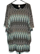MSK Multicolor Batwing Short Sleeve Dress Women's Size Large New With Tags