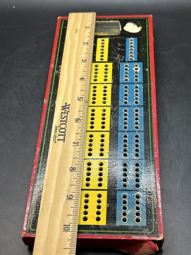 Vintage 1940s Hamilton's wood cribbage board-storage for pegs - 第 7/8 張圖片