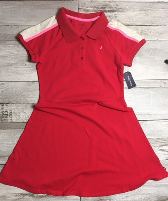 girls red polo dress
