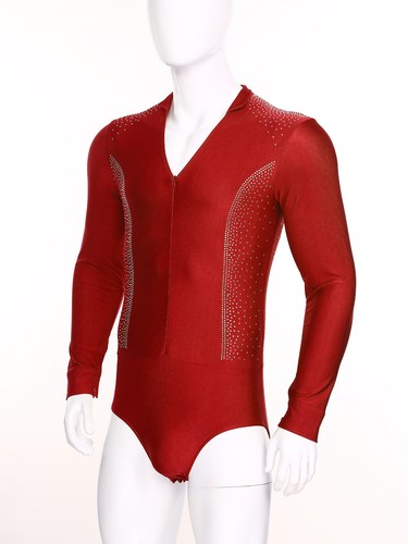 Mens Bodysuit Invisible Zipper Figure Skating Tango Costume Breathable Soft - Bild 36 von 53