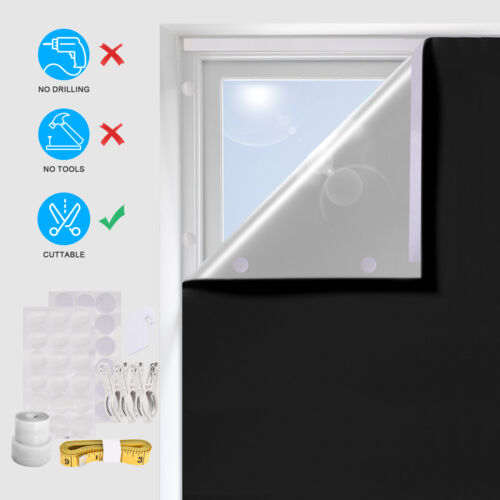100% Blackout Curtains Shades, No Tools No Drill Cordless Blinds for Windows US - Picture 20 of 38