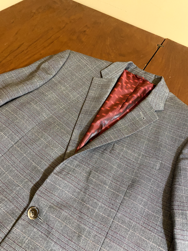 NEW NWOT 2023 BEN SHERMAN Gray Plaid Full Suit 42L Wool - Picture 3 of 9