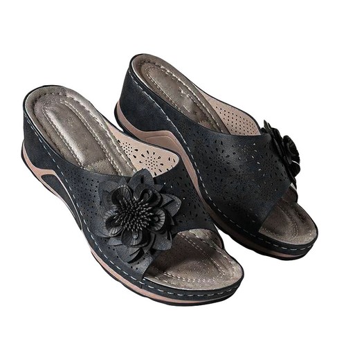 Women Hollow Slippers Wedge Casual Shoes Open Toe Non-Slip Mules Sandals Slip On - Picture 29 of 69