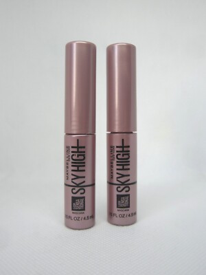 Lot (2) Maybelline Lash Sensational Sky High black mascara travel mini 0.15 oz.