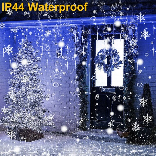 Christmas LED Icicle Falling Rain Curtain 4m Fairy String Lights Outdoor Party - Picture 3 of 17