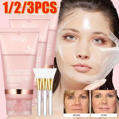 Collagen Night Wrapping Mask Overnight Wrapping Peel Off Natural Facial Mask 75g