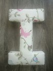 Fabric Letter I pink/cream/floral/butterfly Girls Bedroom Nursery NEW