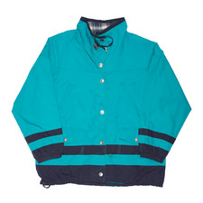 Vintage Mulberry Street Womens 90s Blue Regular Striped Outdoor Jacket M