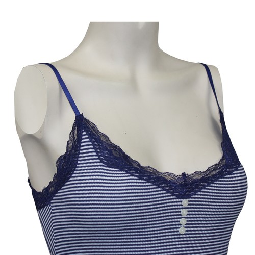 Camiseta sin mangas chaleco Ex Morgan para mujer y niña con cordones negro y azul marino - Imagen 10 de 14
