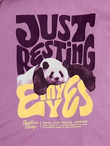 Justice Girls Purple Resting My Eyes Pajamas Shirt, Joggers & Mask Set - Picture 2 of 2