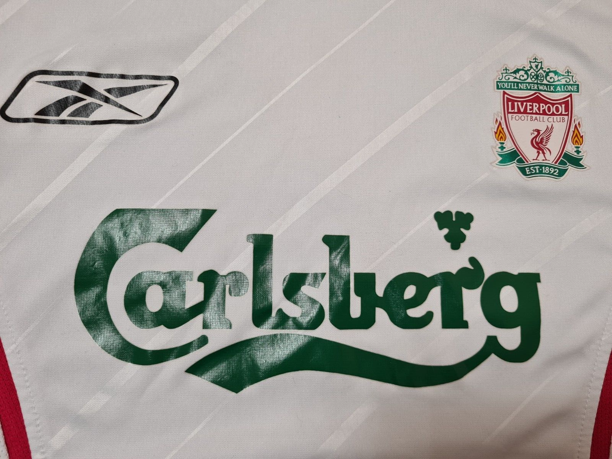 LIVERPOOL 2005 2006 AWAY FOOTBALL SHIRT SOCCER JERSEY WHITE RETRO
