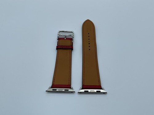 Oryginalny skórzany pasek Apple Watch Hermes ROUGE PIMENT Single Tour 49mm 46mm 45mm - Zdjęcie 12 z 21