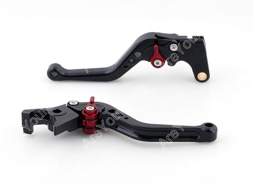 Short Brake Clutch Levers Yamaha YZF R1 YZF R6 FZ1 FAZER R6S Black D - Picture 3 of 4