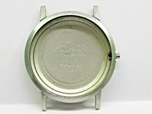 Antikes Herren Hamilton Edelstahl Uhrengehäuse. # R953216 Rund 38 x 33 mm.
