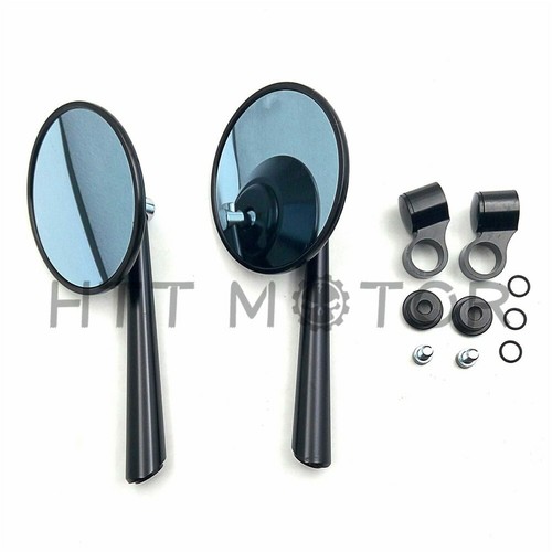 Blue Round Rearview Side Mirrors For BMW KTM Motorcycles 10mm 8mm CNC - Picture 4 of 5