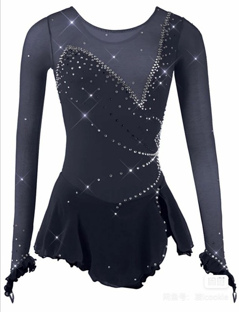 Ice Figure Skating Dresses Custom Girl Competition Skating Dress Girls Black108 Ice Figure Skating Dresses Custom Girl Competition Skating Dress Girls Black108
