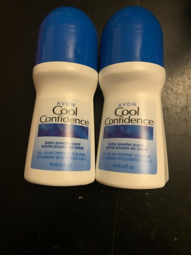 Avon Cool Confidence Babypuder Duft Roll-On Deodorant 2,6 Unzen x 2