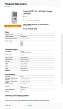 Schneider Electric 865-1030-1 Conext MPPT 60 150 Solar Charge Controller