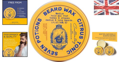 Cruelty-Free Medium Hold Beard Wax - Citrus Tonic 30ml for Stylish Grooming - Picture 2 of 9