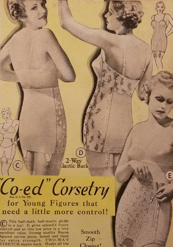 1935 NU-BACK GIRDLES & CO-ED CORSETRY INTIMATES BRAS 2-Pg Print Ad Sears Catalog - Picture 6 of 7