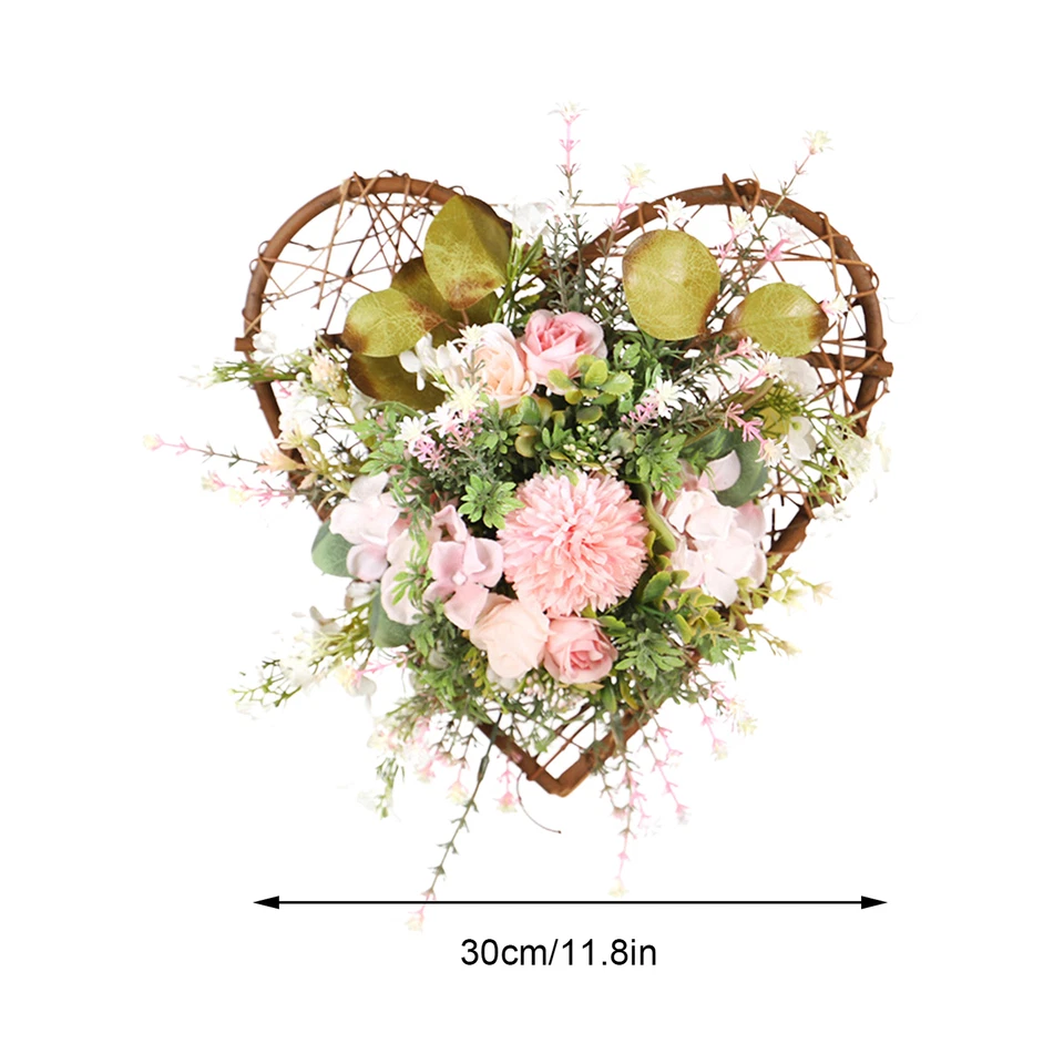 Spring Easter Artificial Flower Wreath Front Door Wall Garland Home Party Decor - image 3 of 4
