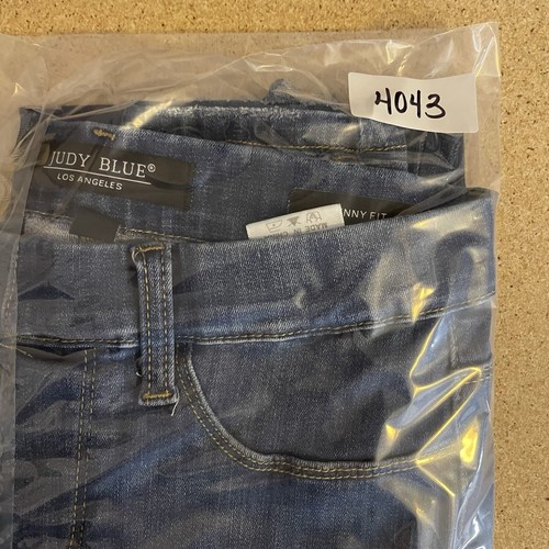Judy Blue Jeans Junior Damen Größe 5/27 Blau Denim Skinny Fit Pull On Used-Look - Bild 14 von 14