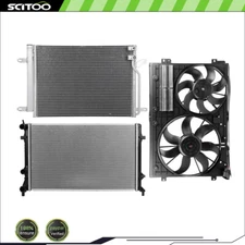Car Cooling Fan Radiator AC Condenser Kit Fit For 2011-2013 Volkswagen Jetta