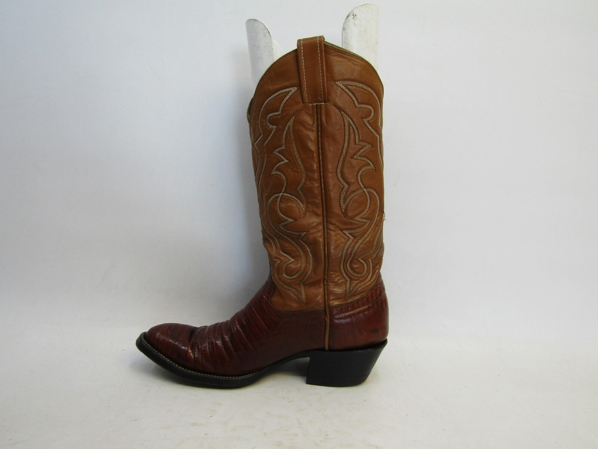 Cowtown Mens Size 8 D Brown Leather Lizard Cowboy Western 