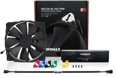 Noctua NF-A20 PWM chromax.black.swap 12V 800RPM 200mm Premium Quality PC Fan - Picture 3 of 4