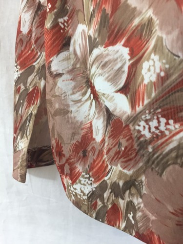 Vintage Prince Women's Unisex Med Large Rust Floral Polyester Blouse Shirt Top - Picture 4 of 10