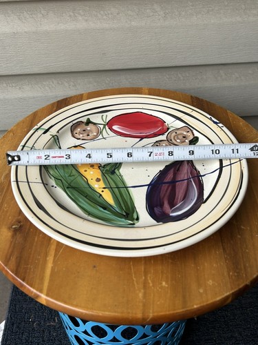 Vintage Donna Toohey Vegetables Food Studio Art Pottery Plate 11” Maryland - Picture 5 of 9