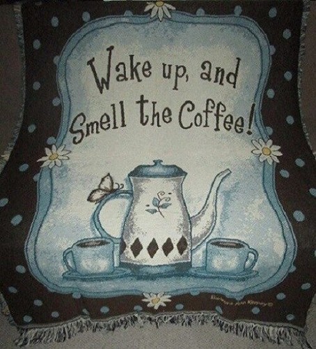 Nuevo Wake Up and Smell the Coffee Lover Tejido Regalo Manta Olla Taza Cafeína - Imagen 2 de 2