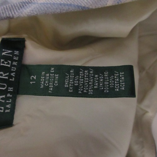 Lauren Ralph Lauren Skirt 12 Gray Beige Plaid Tartan A Line Academia Preppy NWT - Picture 10 of 13