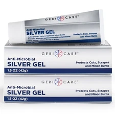 GeriCare Antimicrobial Colloidal Silver Gel Wound Care Cream 55PPM 1.5oz 2 Pack