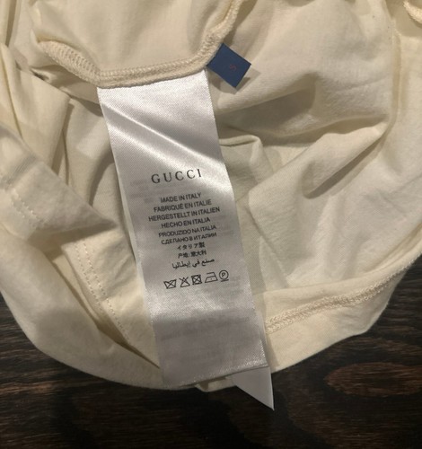 Gucci Size Medium Elton John Print Short Sleeve T-Shirt Tan RARE - Picture 4 of 5