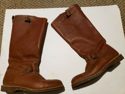 Vintage Chippewa Brown genuine leather tall Motor