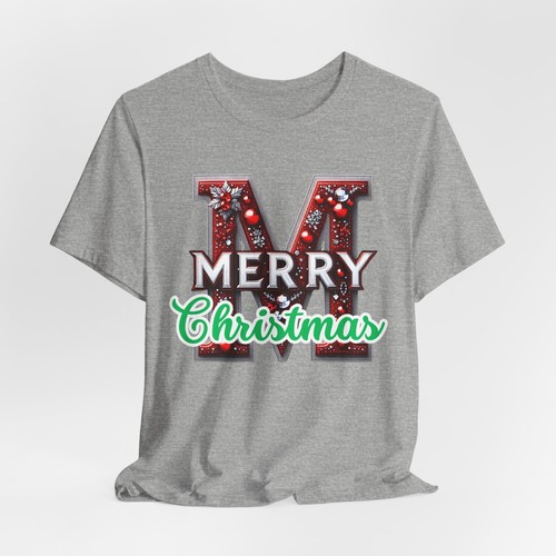 Frohe Weihnachten festlich Varsity T-Shirt Glitzer Look klassisch Urlaub Unisex - Bild 15 von 19