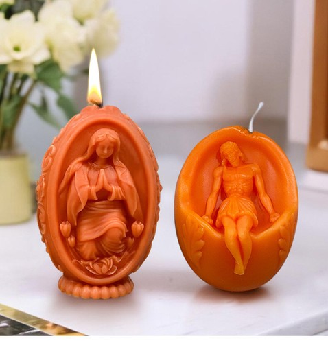 Stampo in silicone Gesù pasquale per candele profumate, diffusore aromi gesso artigianale fai da te - Foto 12 di 18