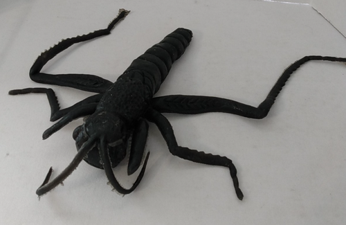 Ben Cooper Black Rubber Grasshopper Jiggler toy bug Rare Vintage 1974 - Picture 2 of 8