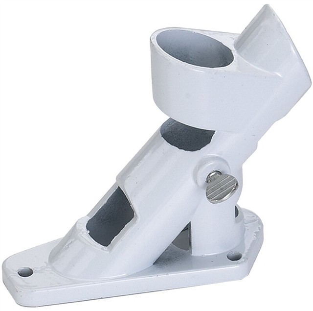 New 60752 VALLEY FORGE upto 1/" Flag Pole Bracket White Cast Aluminum 2 Position