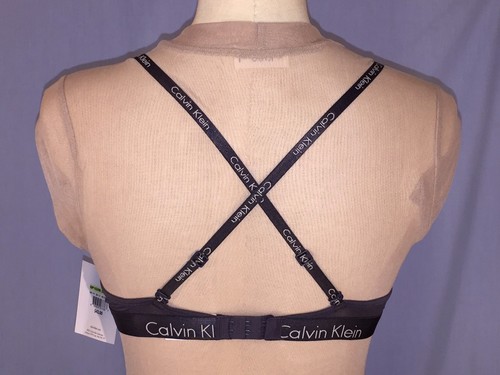 Sujetador push up convertible con banda de logotipo de Calvin Klein para mujer 34B gris modal - Imagen 2 de 5
