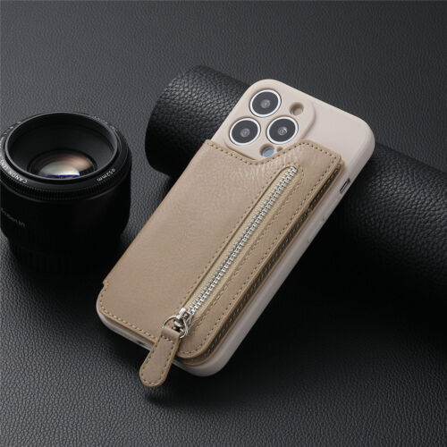 Card Cash Wallet Zipper Phone Case For iPhone 14 13 12 11 Pro Max XR XS 8 7 6 SE - Picture 14 of 17