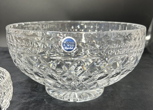 MAPPIN & WEBB CRYSTAL SERVING BOWL & 4 MATCHING INDIVIDUAL BOWLS EXCELLENT COND - Picture 5 of 8