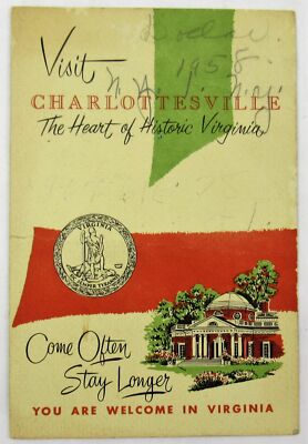 C1958 Charlottesville VA Hotel Guest Check-In Points Interest Tourism Card Motel