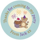 Personalised Birthday Stickers Labels Bunny in 35 or 24 lots
