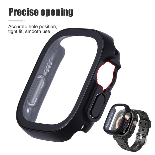 For Apple Watch 8 Ultra 49MM PC Full Cover Case Tempered Screen Protector - Photo 9 sur 17