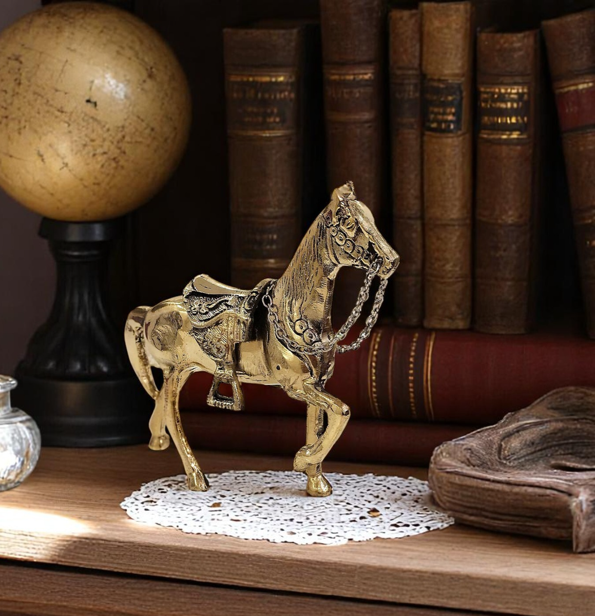 Solid Brass Horse Statue Figurine, Handmade Brass Horse Statue